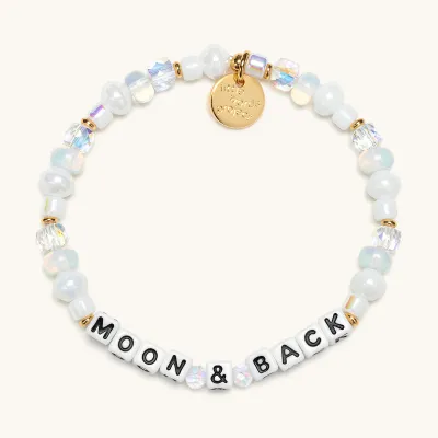 Moon and Back Gold Blue and White | Little Words Project Bracelet