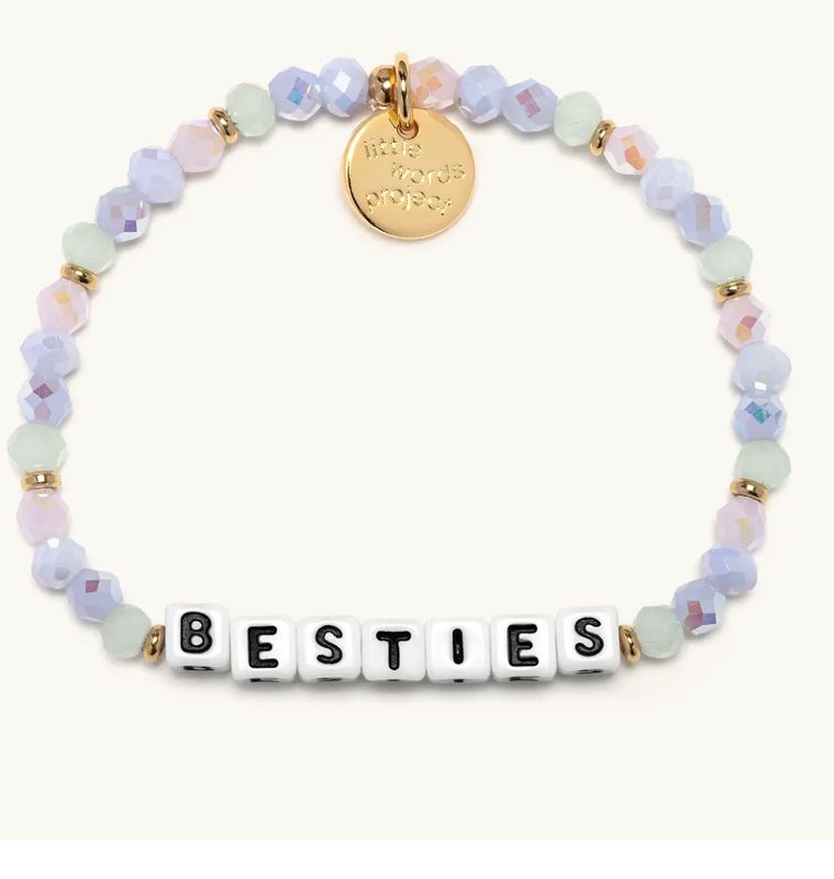 Little Words Project beaded bracelet with inspirational word design
