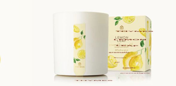 Lemon Leaf poured candle 8oz with fresh citrus scent
