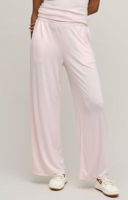 Pointelle rib pant with scallop trim detail
