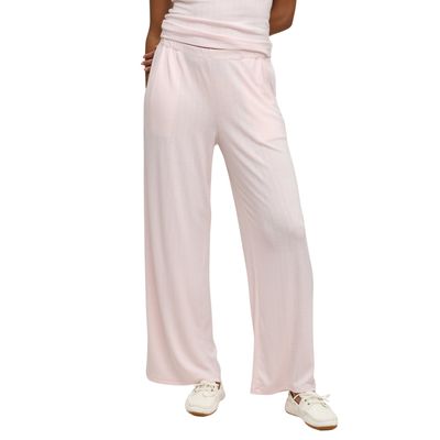 Pointelle Rib Pant With Scallop Trim