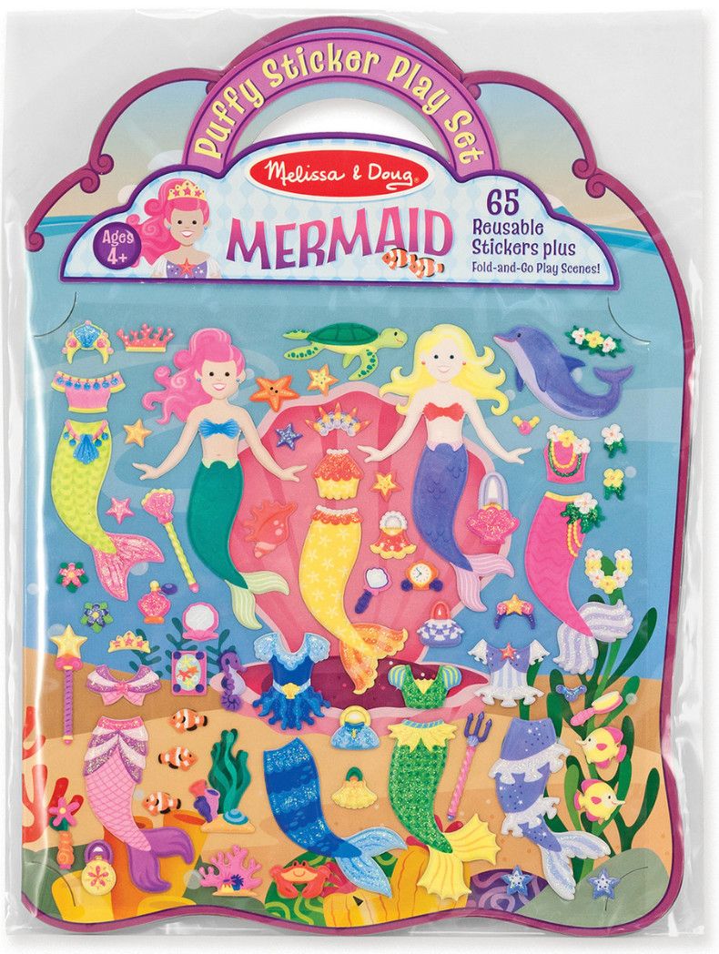 Melissa &amp; Doug Mermaid Puffy Stickers reusable ocean themed sticker set for creative play at Daffodils Gift Shoppe