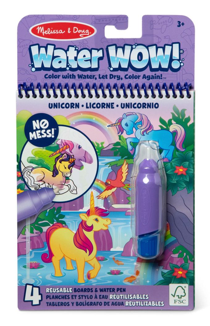 Melissa &amp; Doug Water WOW Unicorn reusable mess free water reveal coloring activity book for kids at Daffodils Gift Shoppe