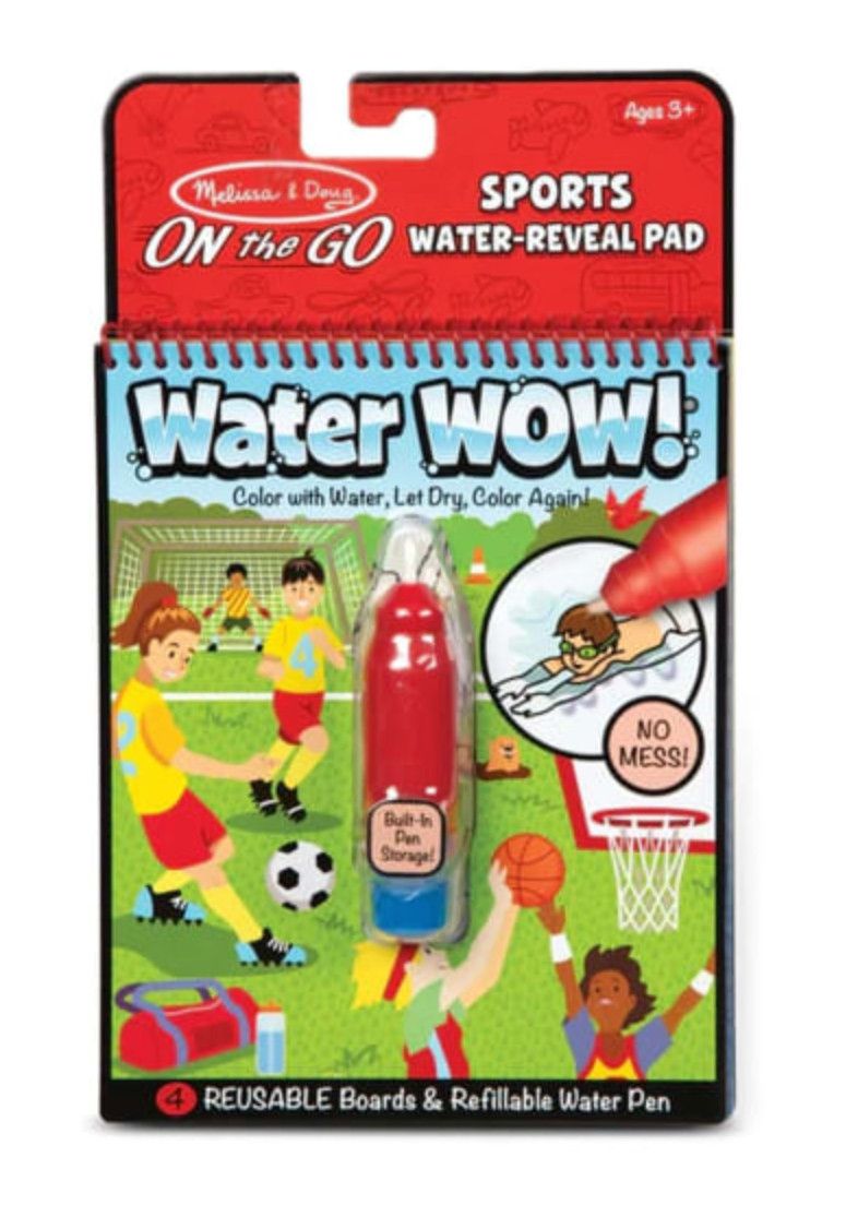 Melissa &amp; Doug Water WOW Sports reusable mess free water reveal coloring activity book for kids at Daffodils Gift Shoppe