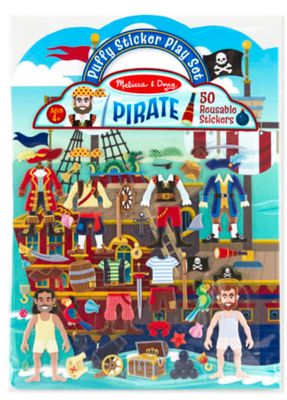 Melissa &amp; Doug Pirate Puffy Stickers reusable pirate themed sticker set for imaginative play at Daffodils Gift Shoppe