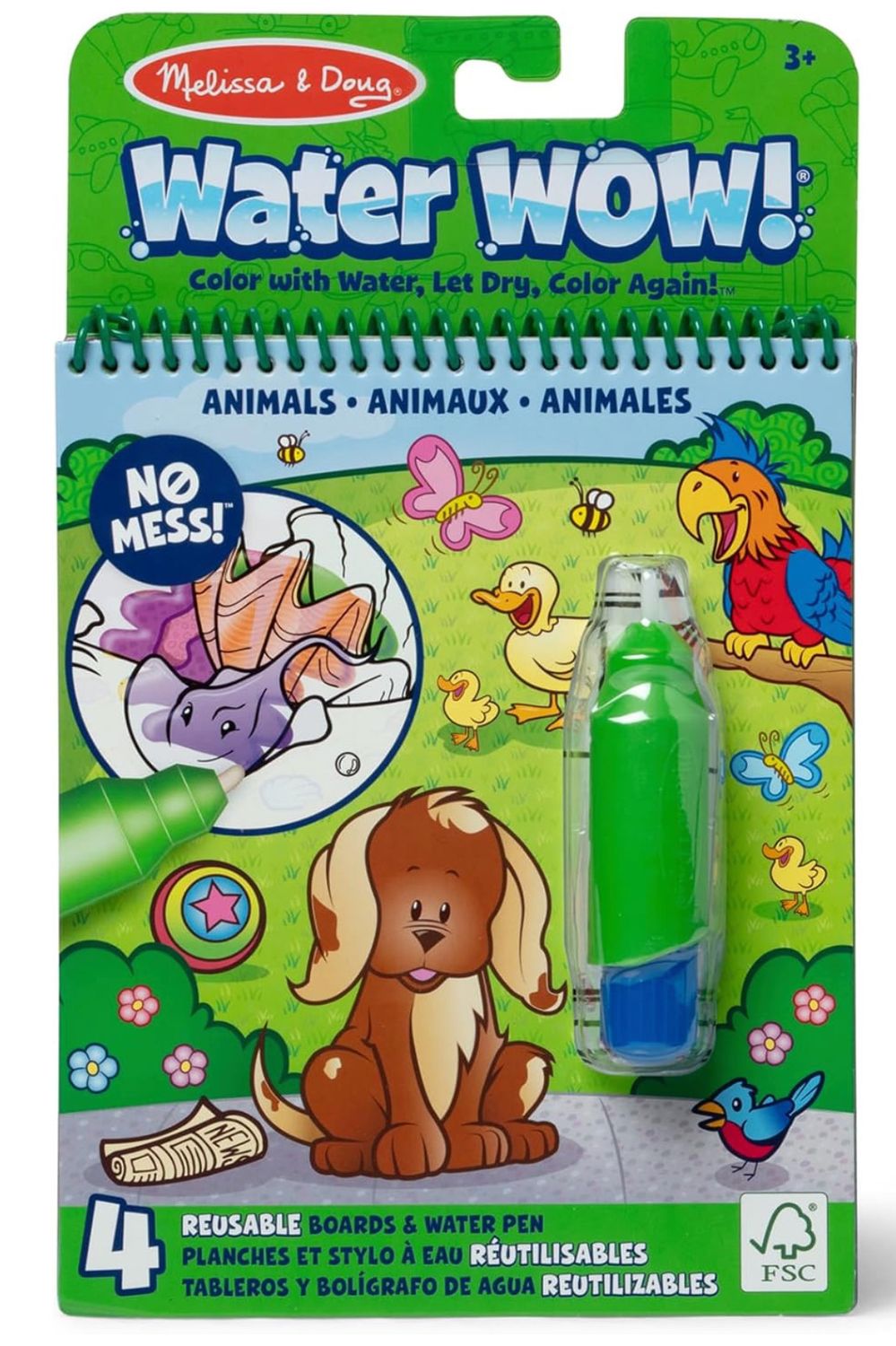 Melissa &amp; Doug Water WOW Animals reusable mess free water reveal coloring activity book for kids at Daffodils Gift Shoppe