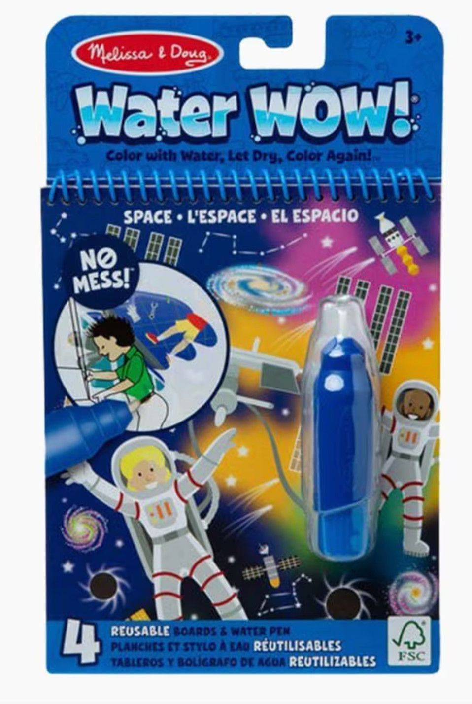 Melissa &amp; Doug Water WOW Space reusable mess free water reveal coloring activity book for kids at Daffodils Gift Shoppe