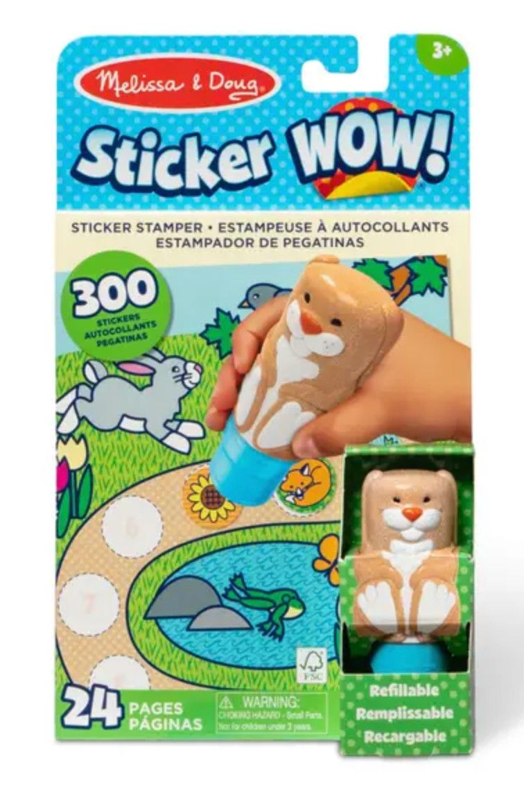 Melissa &amp; Doug Sticker WOW Bunny activity pad with sticker stamper for creative play at Daffodils Gift Shoppe