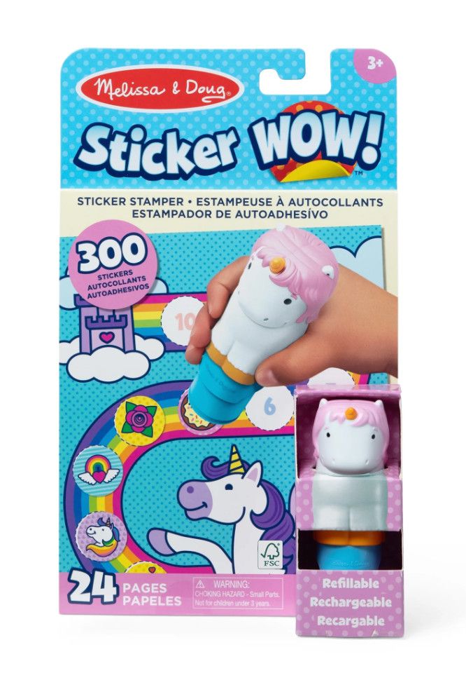 Melissa &amp; Doug Sticker WOW Unicorn activity pad with sticker stamper for creative play at Daffodils Gift Shoppe