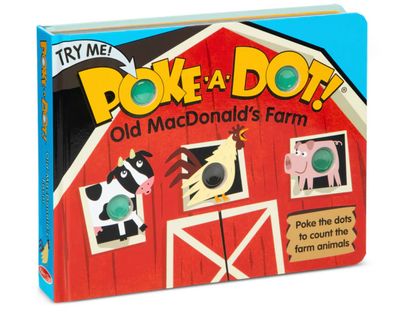 Melissa &amp; Doug Old MacDonald’s Farm Poke-A-Dot interactive sensory board book for toddlers at Daffodils Gift Shoppe