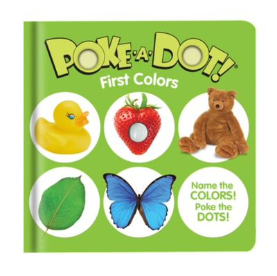 Melissa &amp; Doug First Colors Poke-A-Dot interactive sensory board book for toddlers learning colors at Daffodils Gift Shoppe