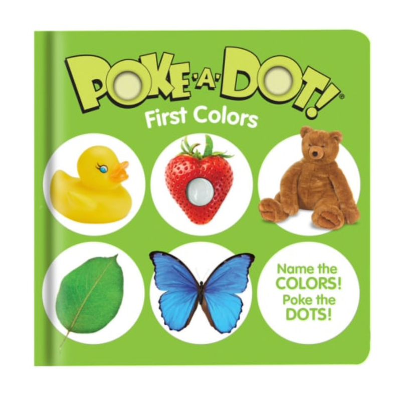 Melissa &amp; Doug First Colors Poke-A-Dot interactive sensory board book for toddlers learning colors at Daffodils Gift Shoppe