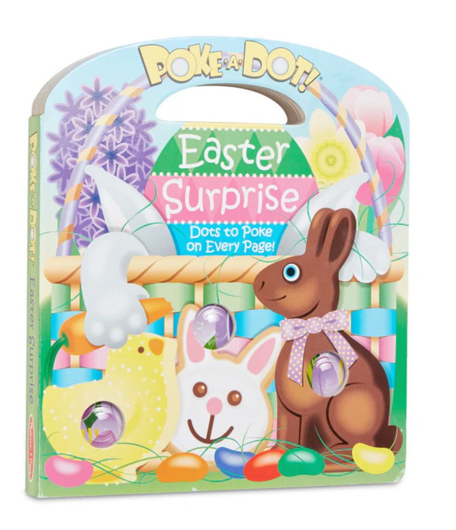 Melissa &amp; Doug Easter Surprise Poke-A-Dot interactive sensory board book for kids available at Daffodils Gift Shoppe