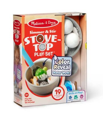Melissa &amp; Doug Simmer &amp; Stir stove top pretend play cooking set with pots and utensils at Daffodils Gift Shoppe boutique
