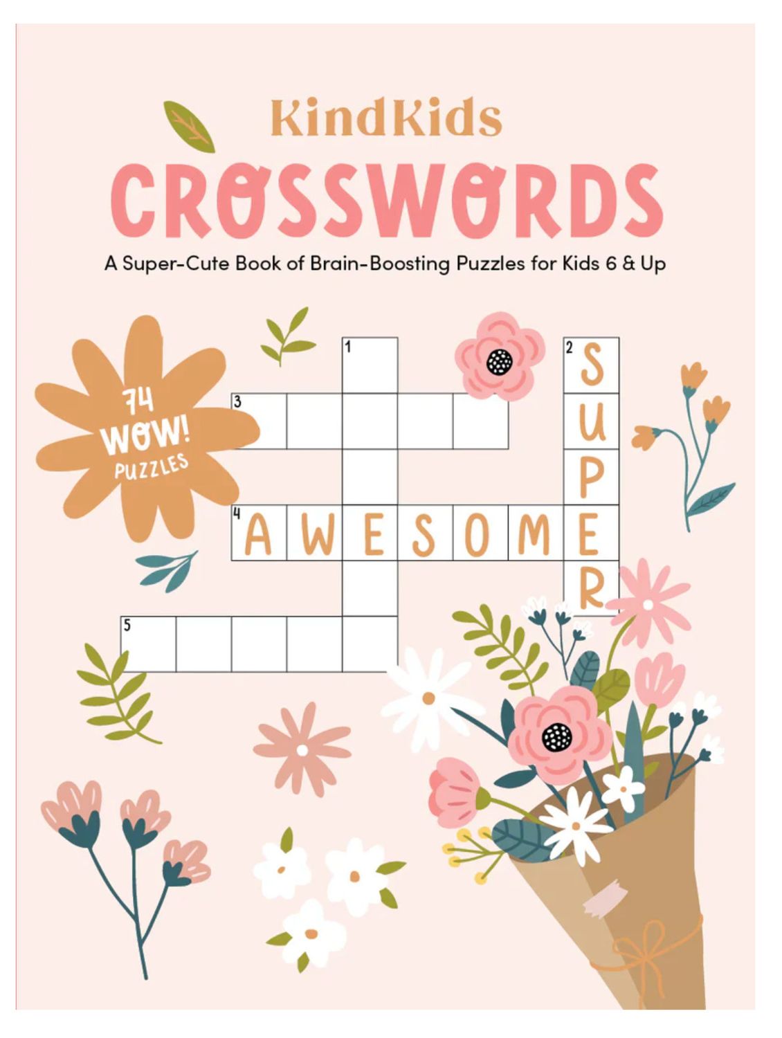 Kind Kids Crosswords puzzle book for children featuring educational crossword activities that encourage kindness