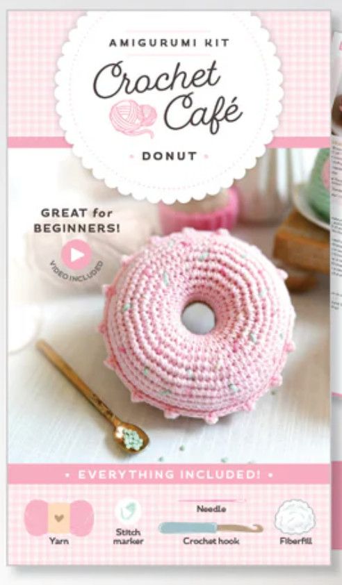 Crochet Cafe crochet kit DIY amigurumi craft kit complete beginner crochet set yarn and tools included