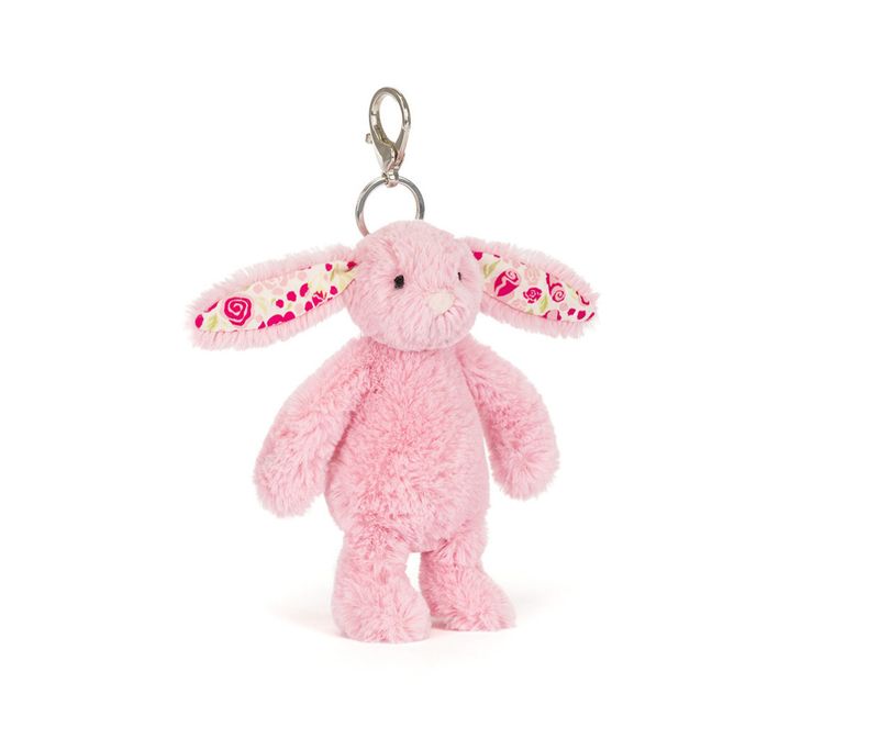 Jellycat Blushkin Blossom Bunny bag charm soft plush bunny keychain floral bunny purse accessory