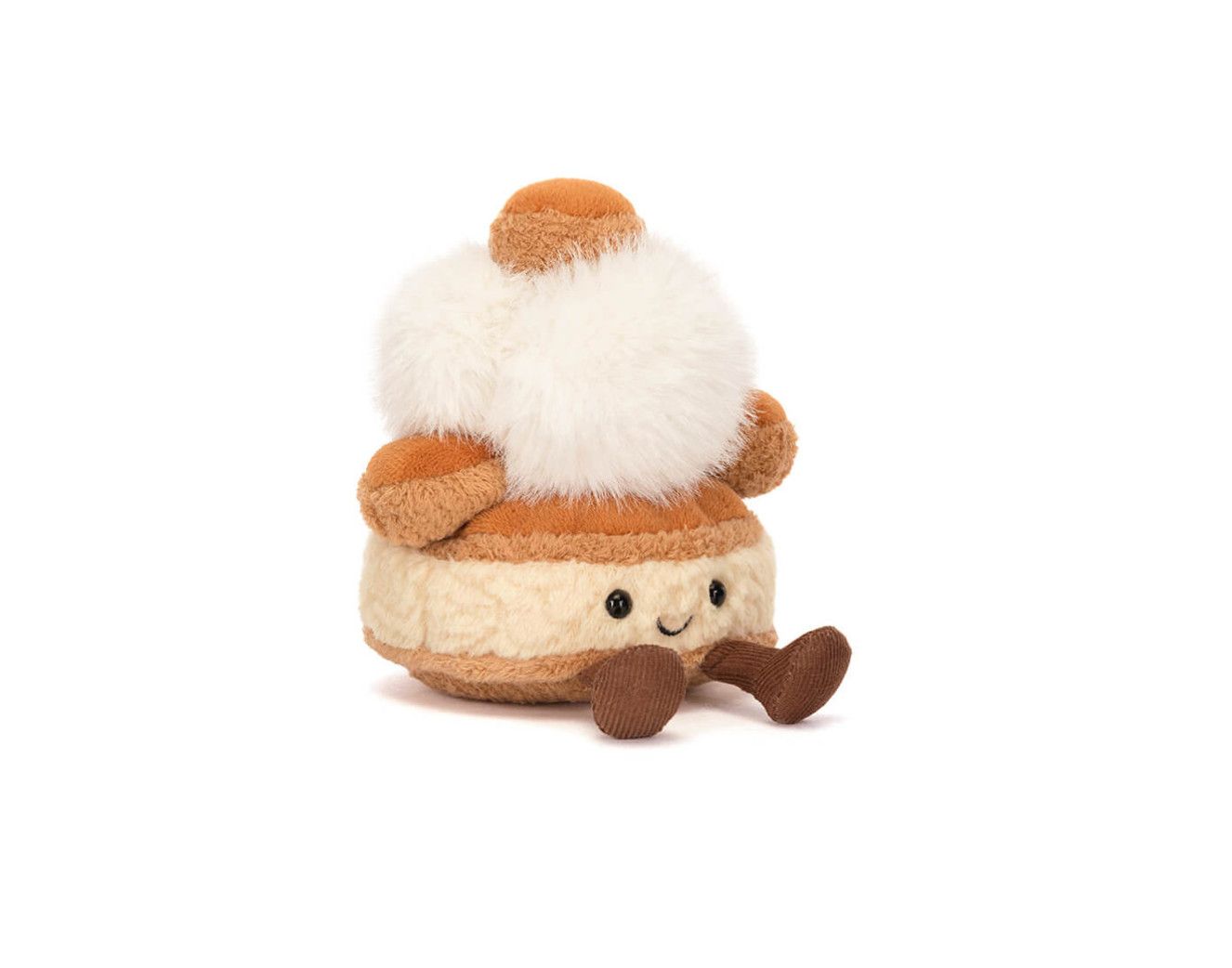 Jellycat Amuseables Mirielle St Honoré plush shaped like a French St Honoré cake with soft layered texture and smiling face