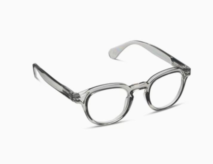 Peepers Asher Gray blue light reading glasses with modern gray frame and lightweight fit
