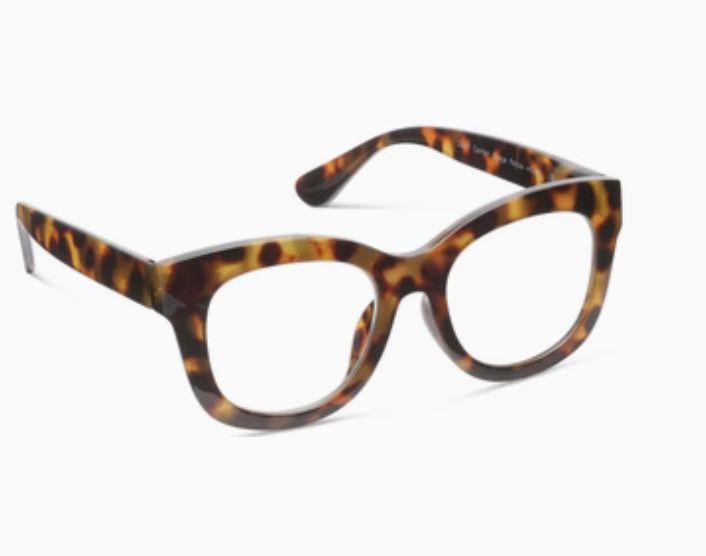 Peepers Center Stage Focus Tortoise blue light reading glasses with classic tortoise frame
