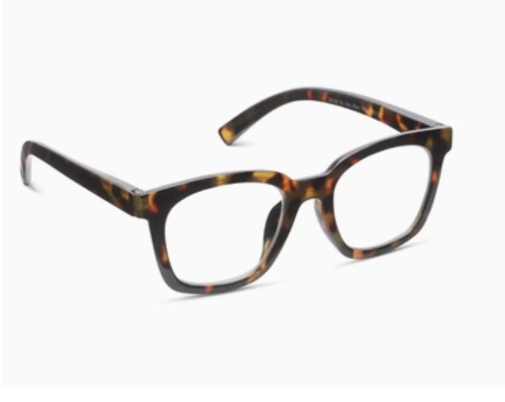 Peepers To The Max Tortoise blue light reading glasses with bold classic tortoise frame
