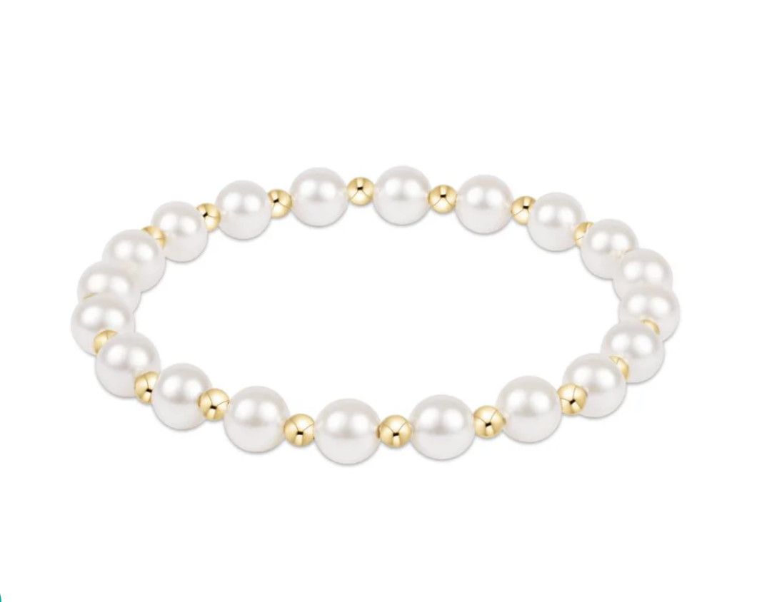 enewton 6mm pearl beaded stretch bracelet with classic elegant design, perfect for stacking or everyday wear.
