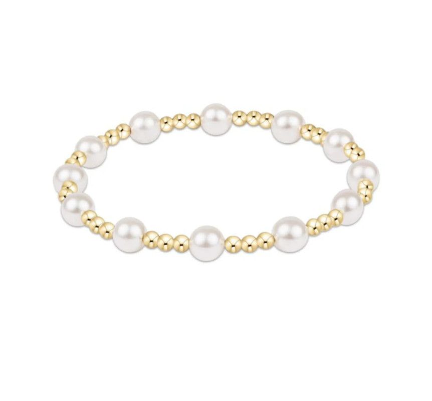 enewton 6mm pearl beaded stretch bracelet with classic elegant design, perfect for stacking or everyday wear.