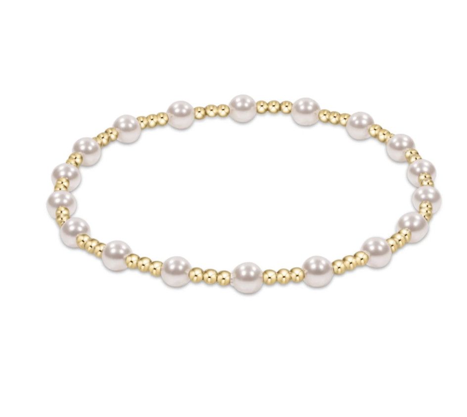 enewton 5mm pearl beaded stretch bracelet with classic elegant design, perfect for stacking or everyday wear.