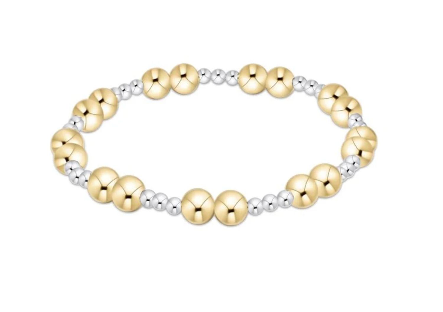 enewton 6mm mixed metal beaded stretch bracelet with gold and silver beads, bold style perfect for stacking or daily wear.