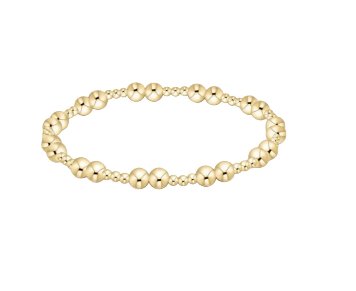 enewton 5mm gold beaded stretch bracelet with polished finish, perfect for stacking or wearing alone every day.