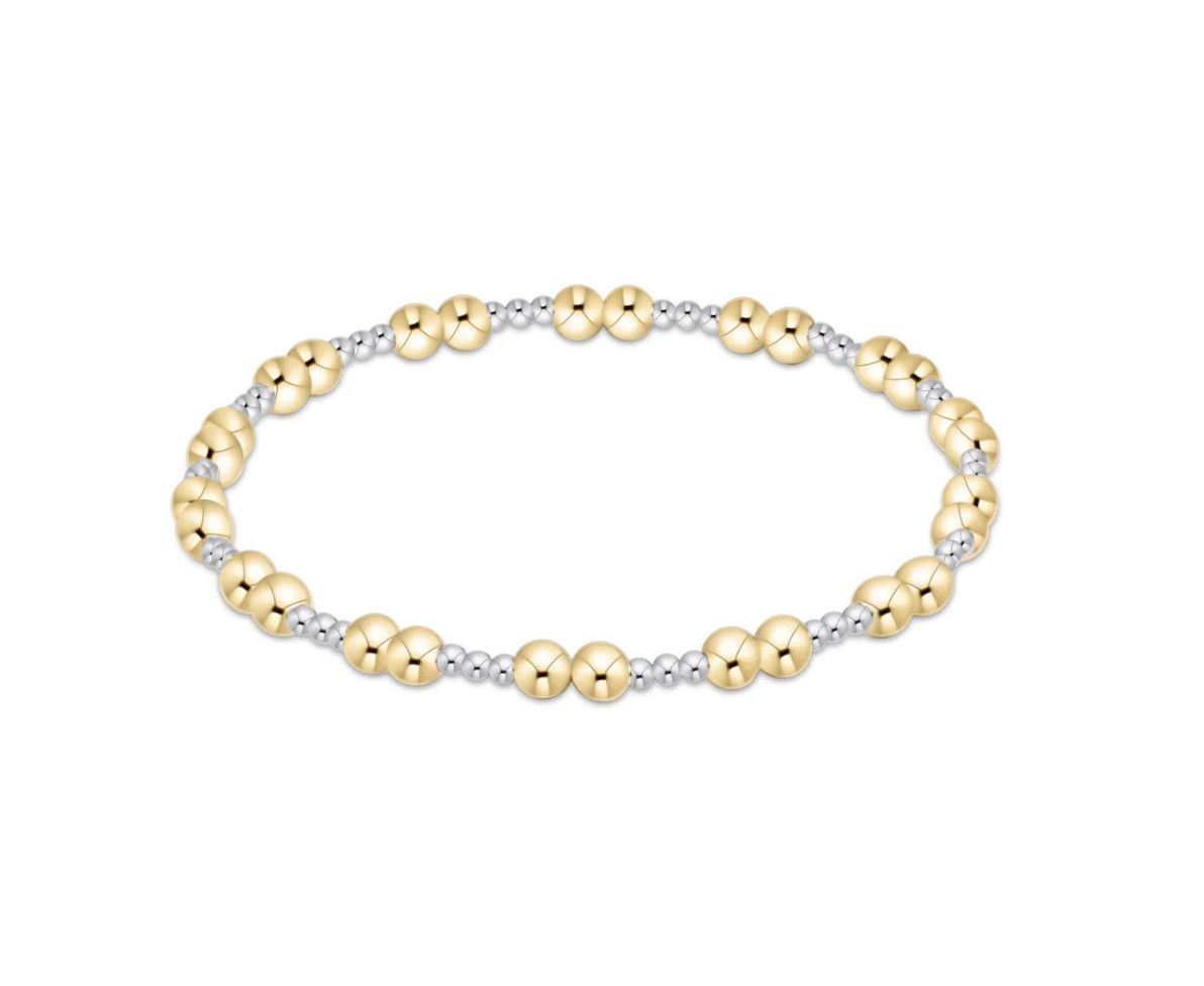 enewton 4mm mixed metal beaded stretch bracelet with gold and silver beads, perfect for stacking or everyday wear.