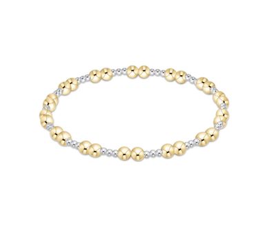 enewton 4mm mixed metal beaded stretch bracelet with gold and silver beads, perfect for stacking or everyday wear.