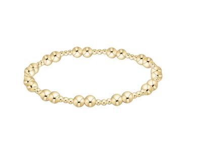 enewton 6mm gold beaded stretch bracelet with a bold polished finish, perfect for stacking or wearing alone.