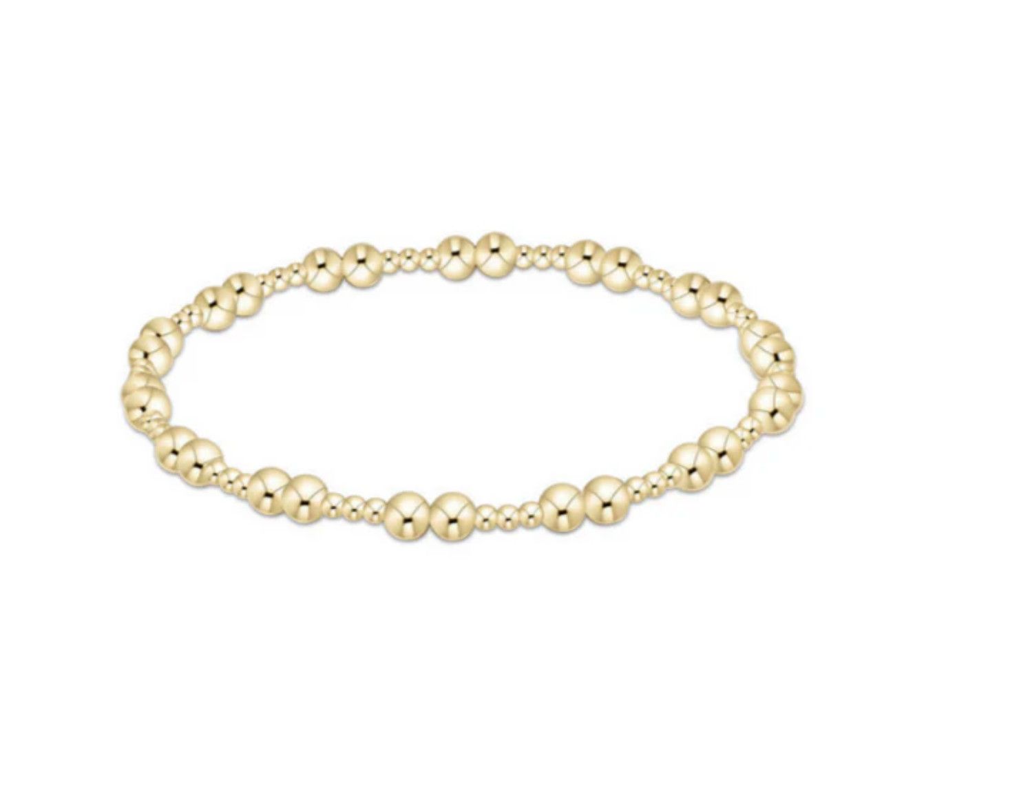 4mm gold beaded stretch bracelet with a minimalist design, perfect for stacking or wearing alone every day.