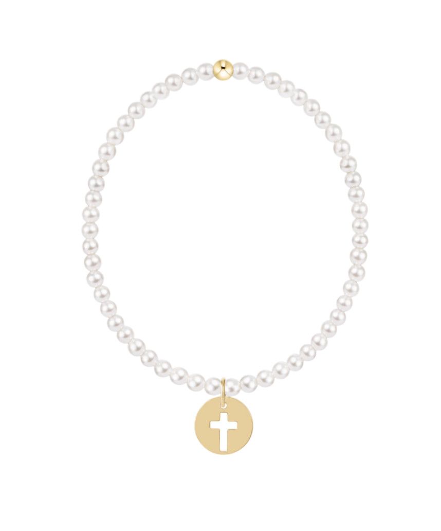 enewton Classic Pearl 3mm Bracelet with Blessed gold disc at our Poughkeepsie NY boutique.