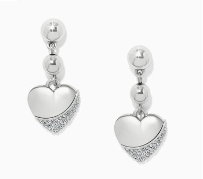 Silver Meridian Petite Heart Wave Post Earrings