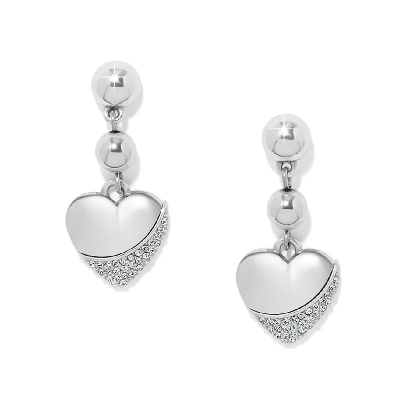 Silver Meridian Petite Heart Wave Post Earrings