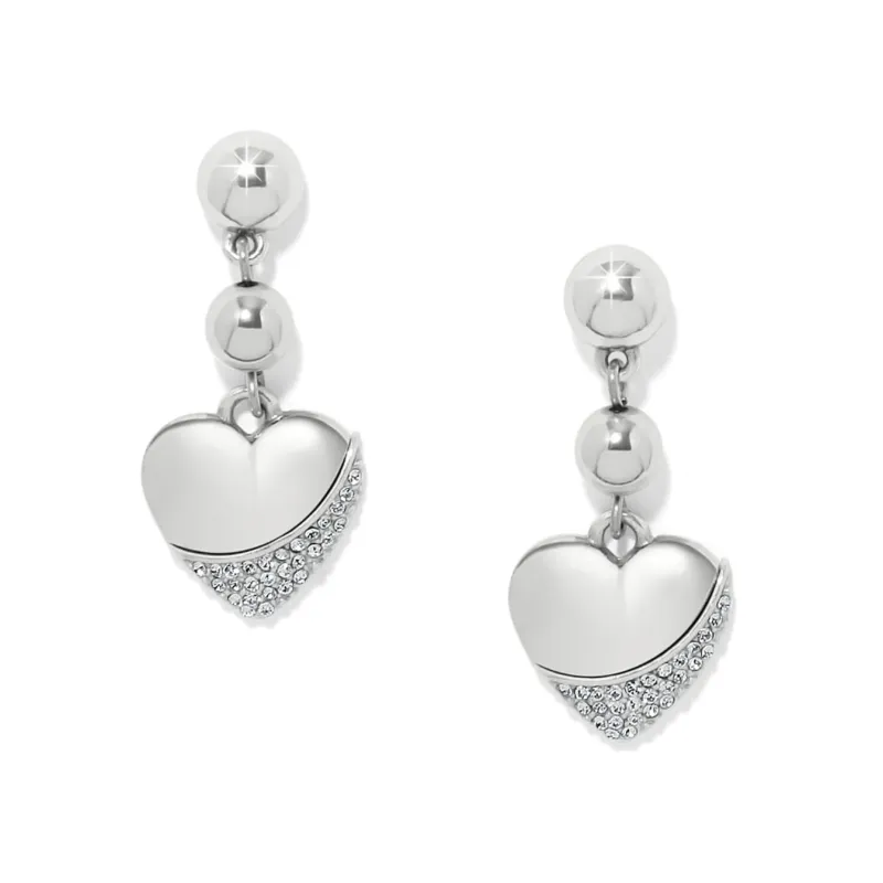 Silver Meridian Petite Heart Wave Post Earrings