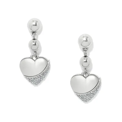 Silver Meridian Petite Heart Wave Post Earrings