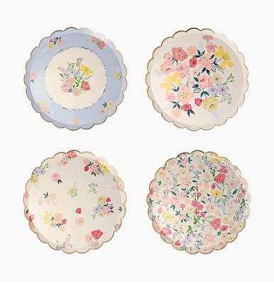 English Garden side plates with delicate floral design, perfect for spring brunch and garden parties
