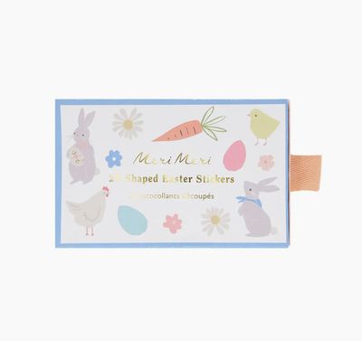 Easter themed shaped stickers with bunnies, chicks, eggs, and pastel spring designs
