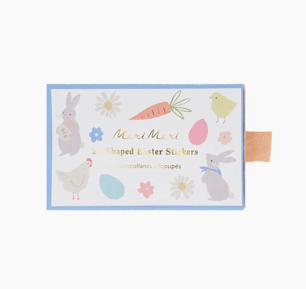 Easter themed shaped stickers with bunnies, chicks, eggs, and pastel spring designs
