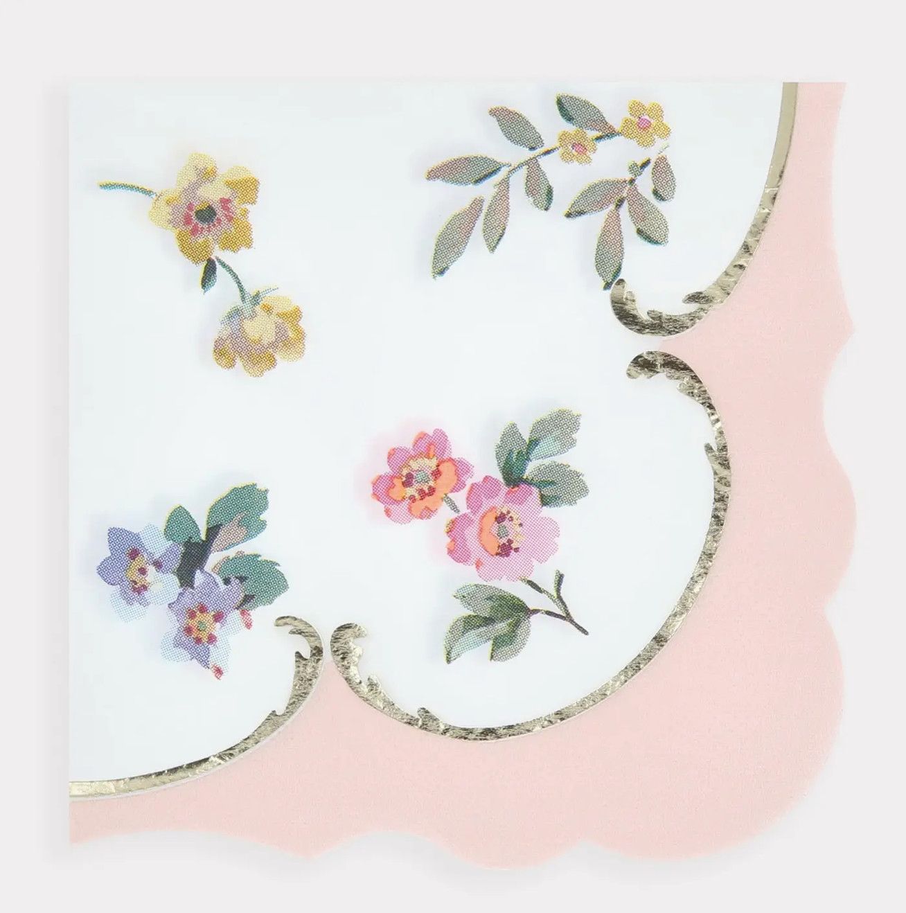 Rococo Posy small napkins with delicate floral print and soft pastel tones
