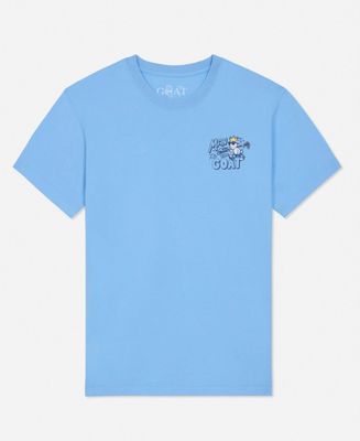 Kids' GOAT Carolina blue Lax T-shirt with bold lacrosse graphic and soft cotton feel
