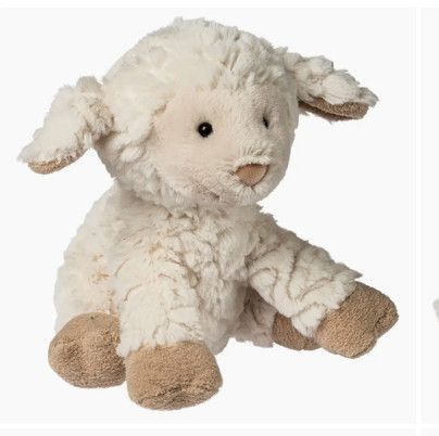 Putty Maggie Lamb plush with soft cream fabric, floppy legs, and cuddly design for babies and toddlers
