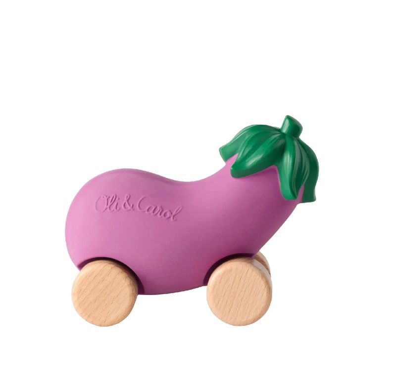Baby Car Toy Emma the Eggplant toy for babies at our Poughkeepsie NY boutique.