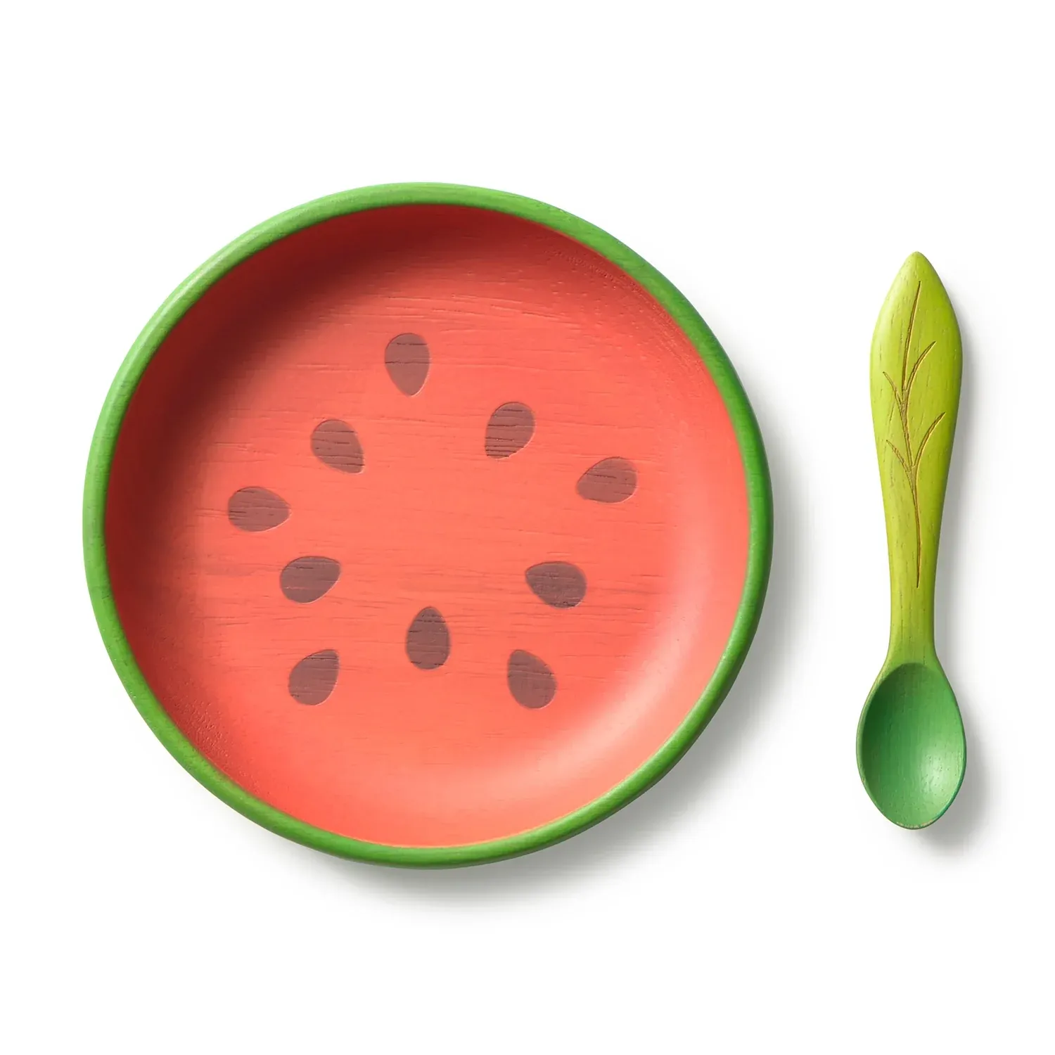 Wally The Watermelon Plate &amp; Spoon Set