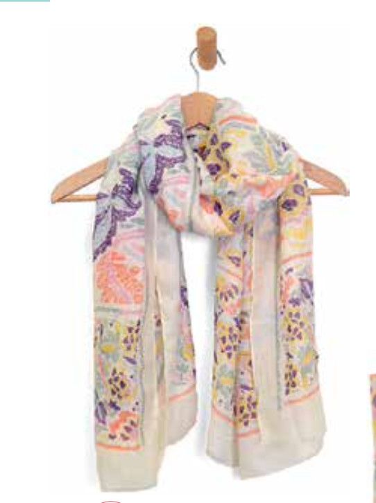Multi Leafy Bouquets Scarf