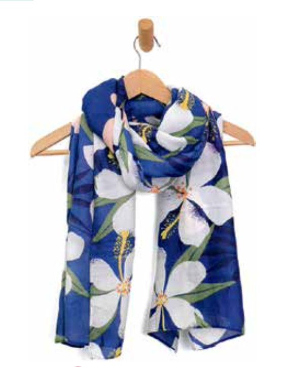 Blue Hibiscus Scarf