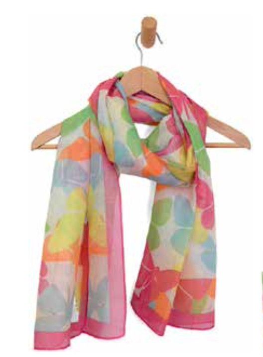 Multi Bright Butterfly Scarf